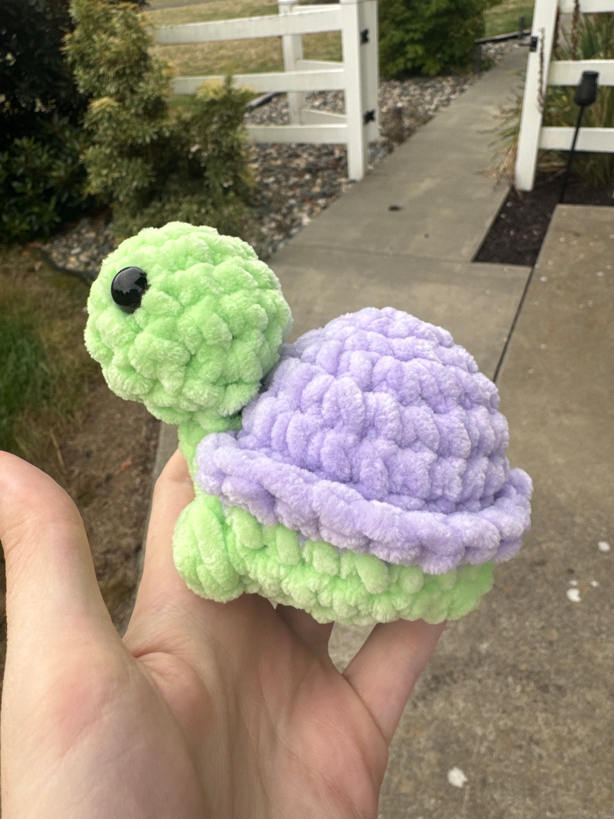 Crochet Handmade Amigurumi Tortoise Plushie (Lavender Shell)