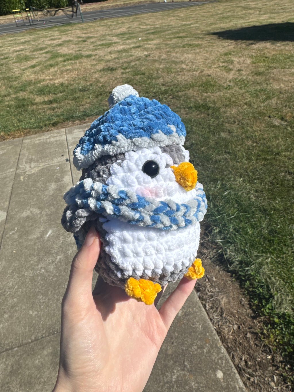 Penny the penguin (dressed) crochet Amigurumi plushie