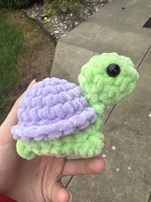 Crochet Handmade Amigurumi Tortoise Plushie (Lavender Shell)