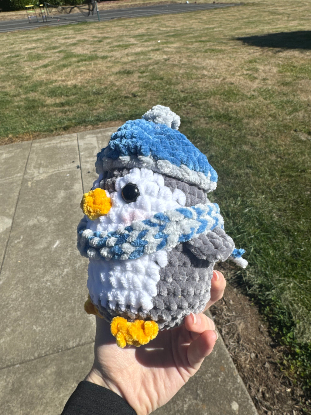 Penny the penguin (dressed) crochet Amigurumi plushie