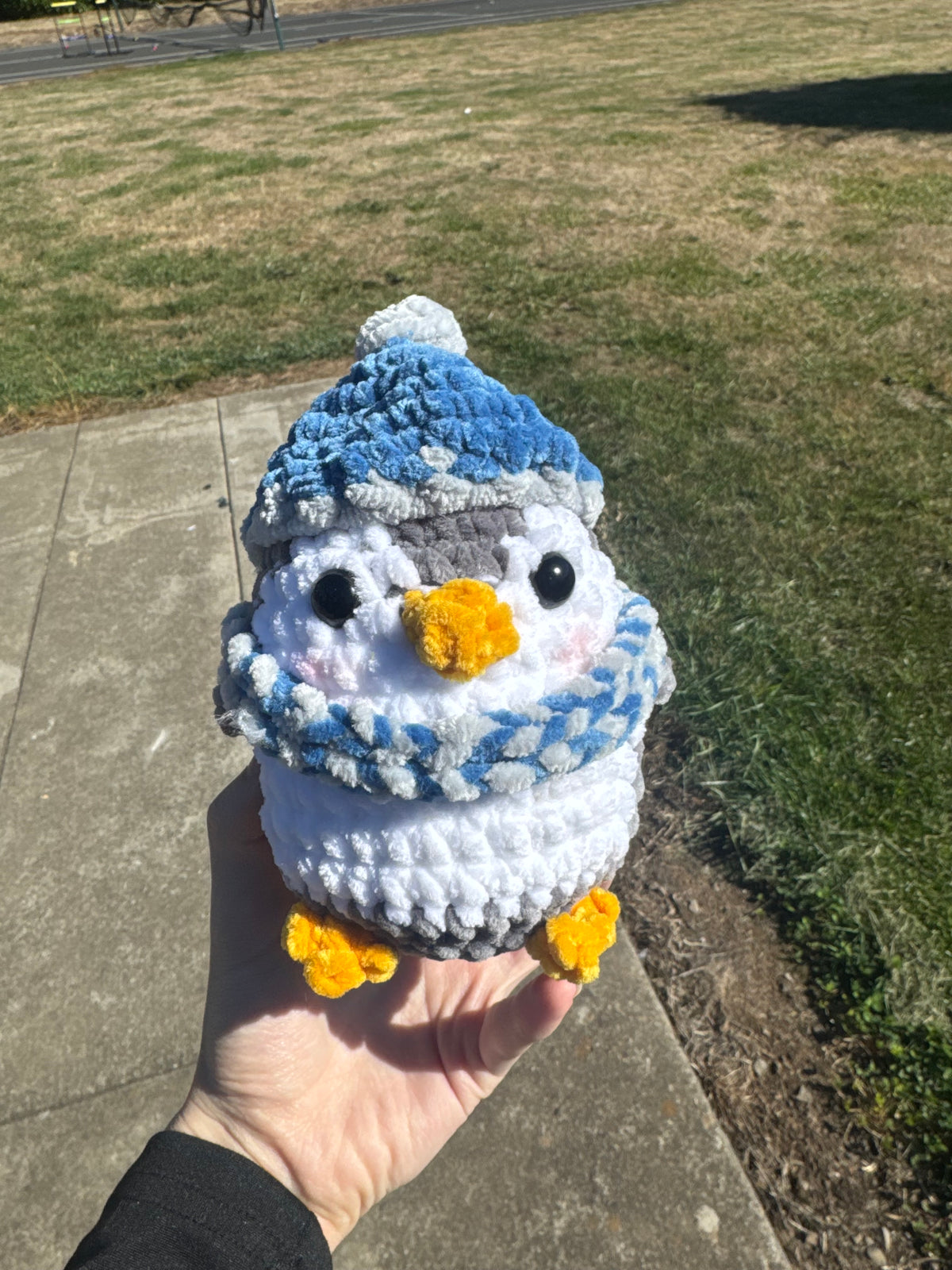 Penny the penguin (dressed) crochet Amigurumi plushie