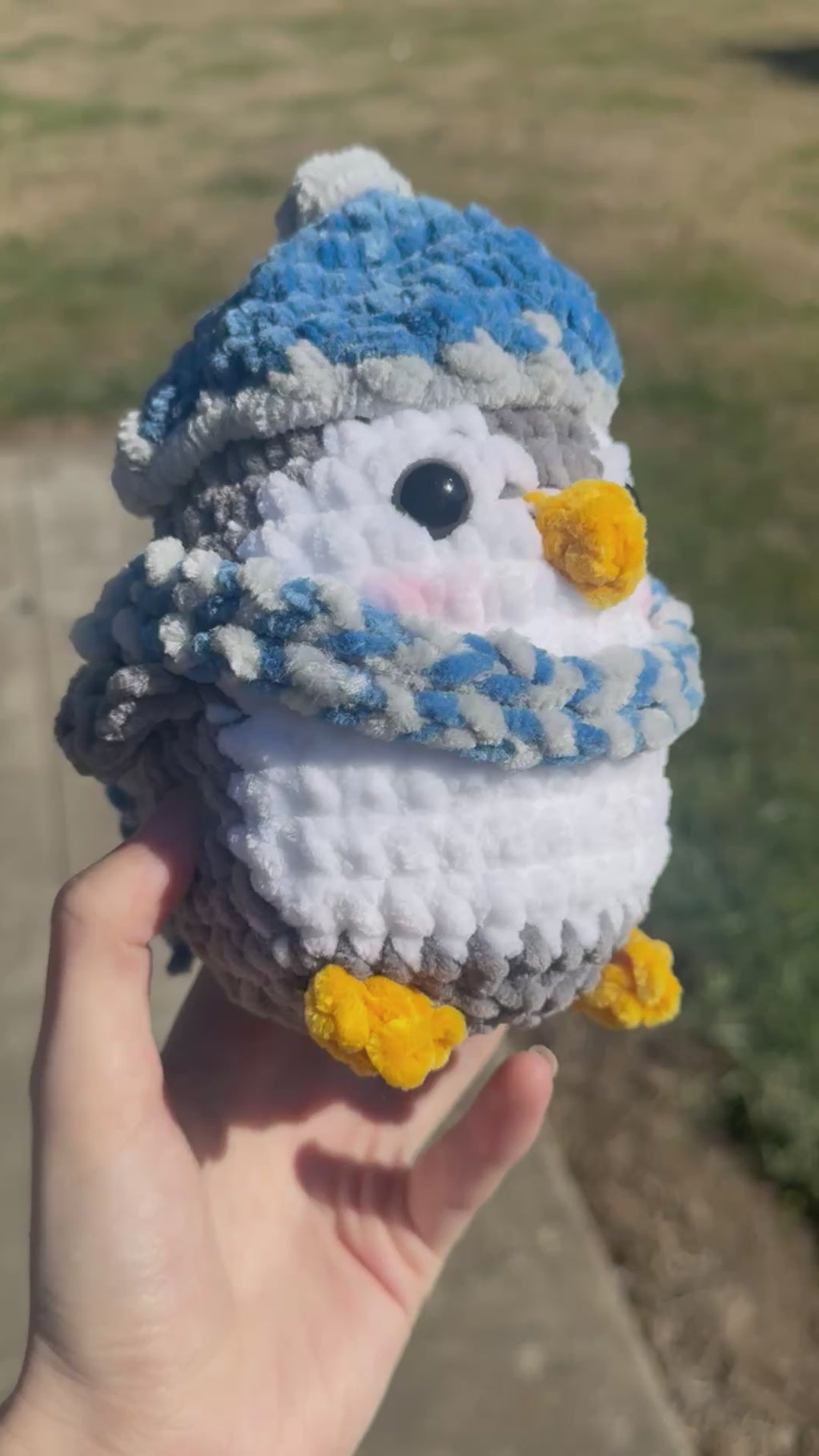 Penny the penguin (dressed) crochet Amigurumi plushie